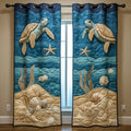 Aqua Shell Quilted Curtains NCU0NT10972