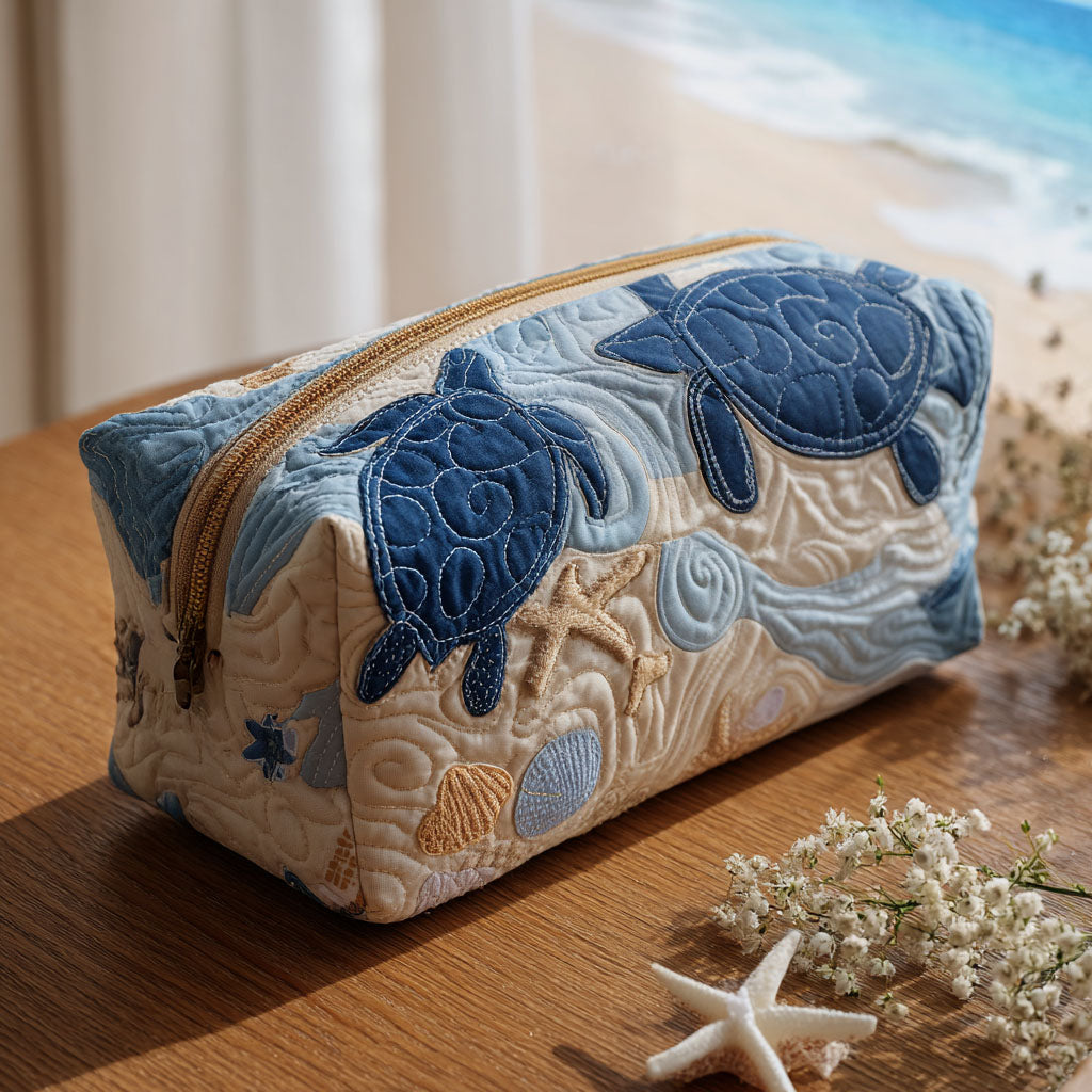 Aqua Shell Quilted Makeup Bag NCU0PT9265