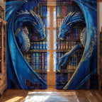 Azure Sky Serpents Quilted Curtains NCU0XD2175