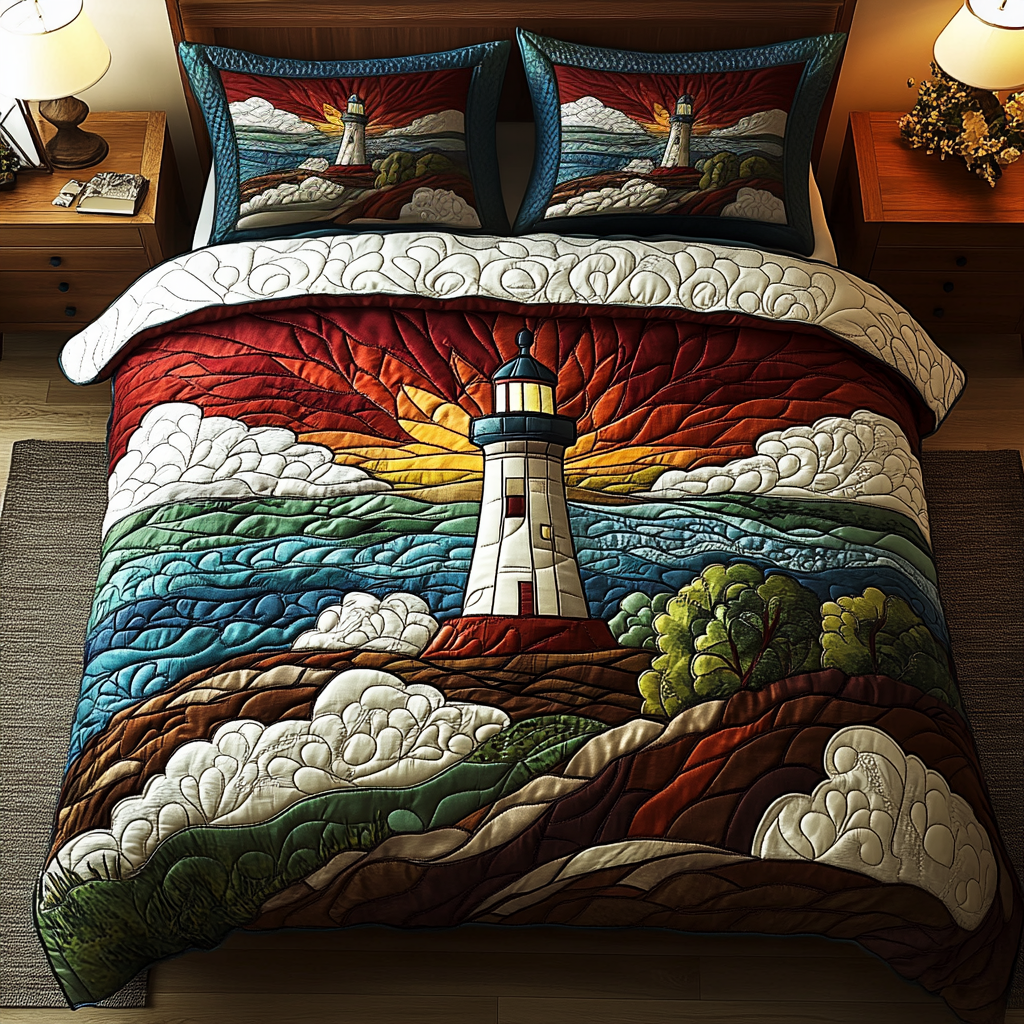 Lighthouse 3-Piece Quilted Bedding Set NCU0VT109