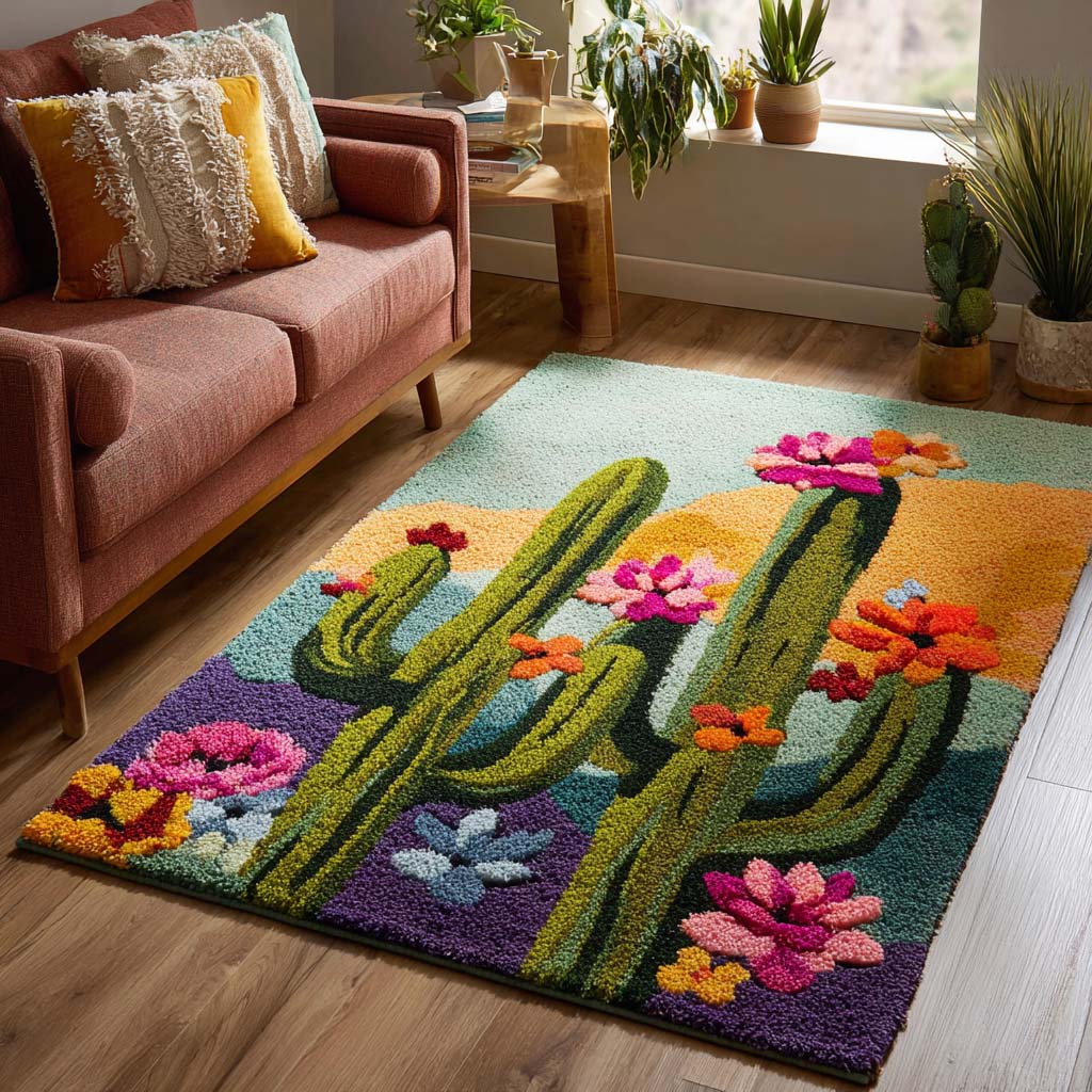 Blooming Cactus Area Rug NCU0NT10107