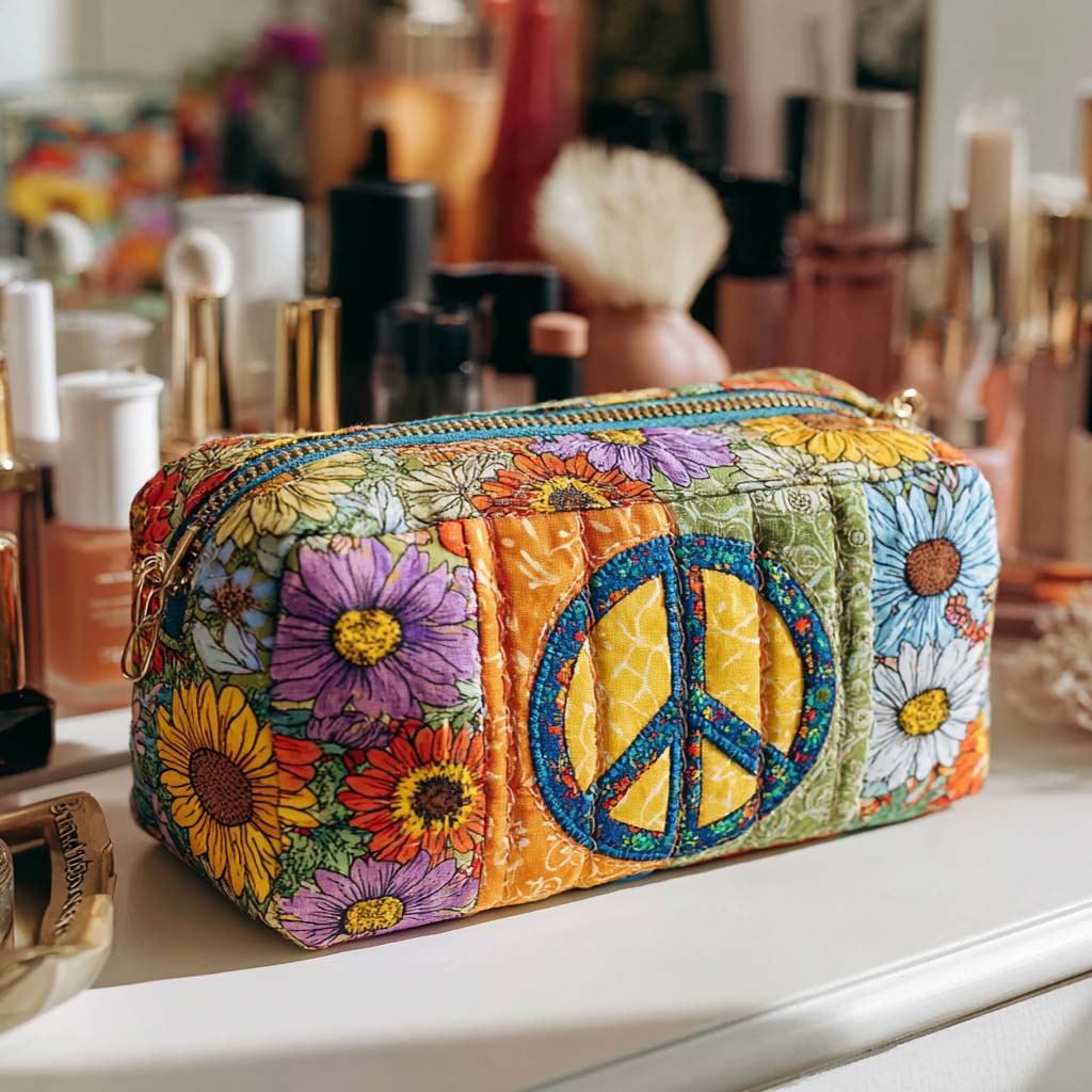 Blooming Peace Quilted Makeup Bag NCU0XD881