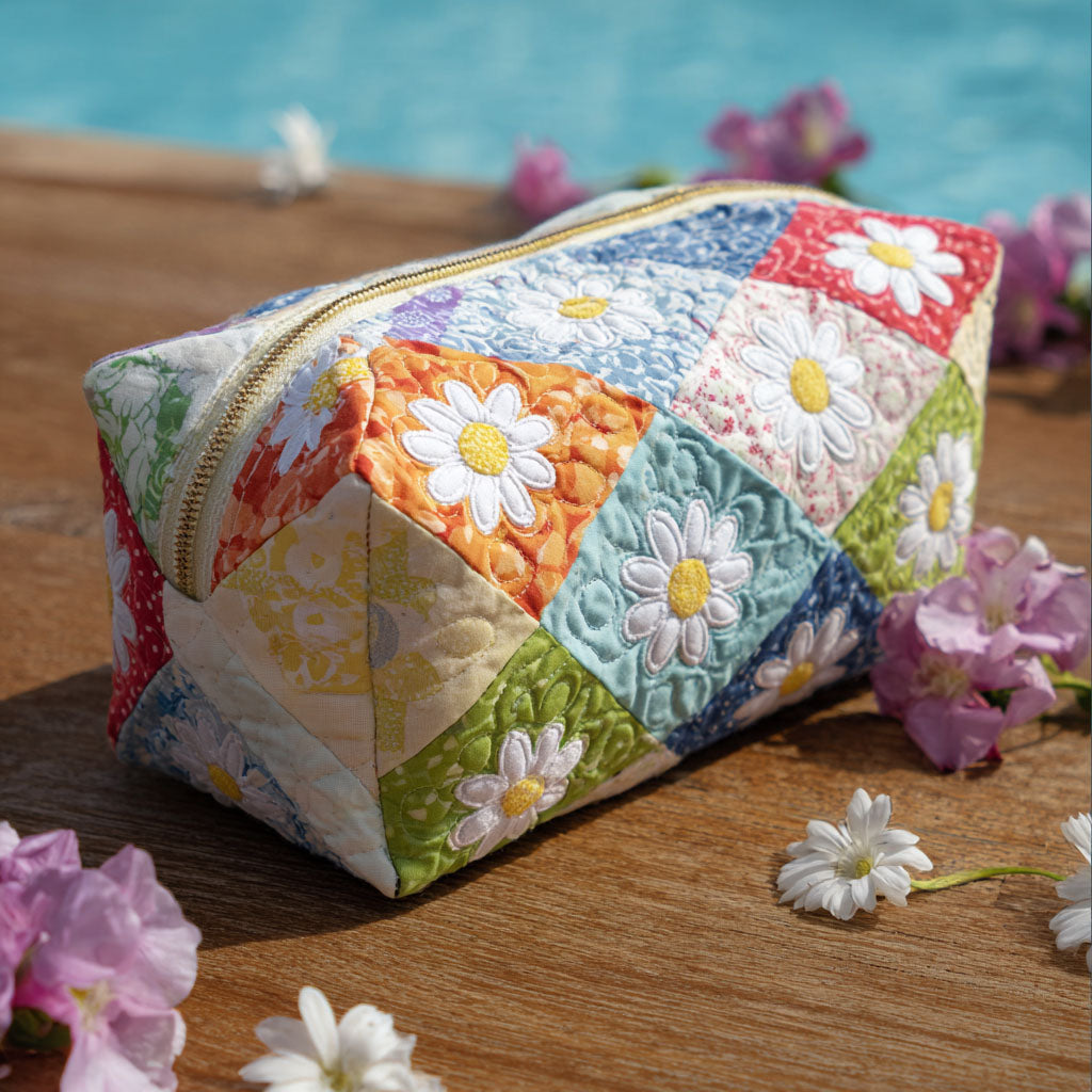 Bloomy Charm Quilted Makeup Bag NCU0PT9254