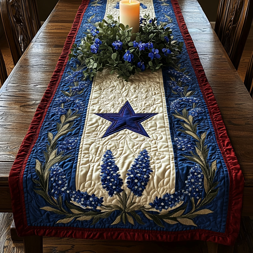 Blue Legacy Quilted Table Runner NCU0VH4149