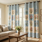 Blue Meadow Quilted Curtains NCU0TV1748