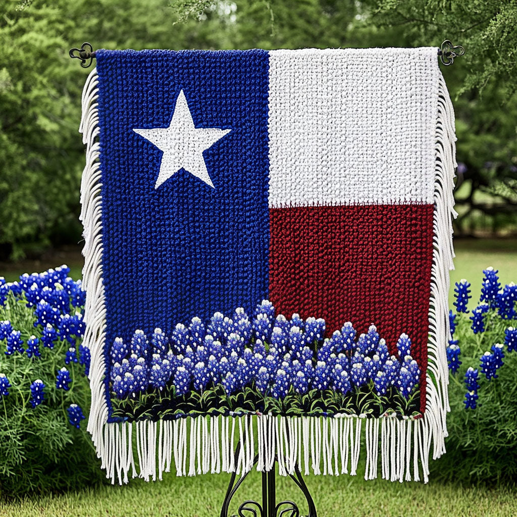 Bluebonnet Pride Woven Sofa Blanket NCU0NT5878