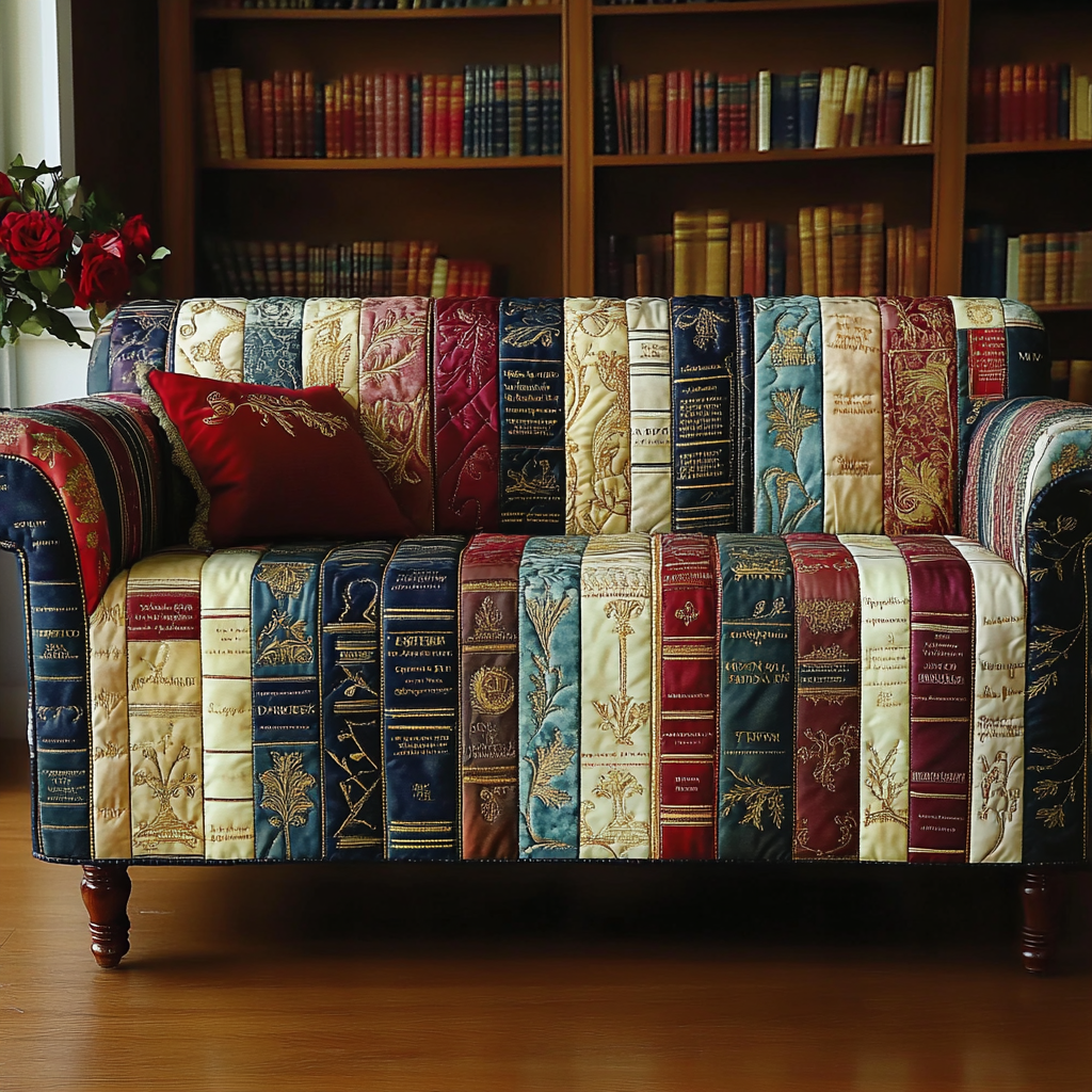 Book Circle Quilted Sofa Cover NCU0DK11176