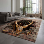 Brick Cave Deer Area Rug NCU0XD987