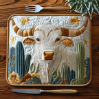 Cactus Longhorn Quilted Place Mat NCU0DV5477
