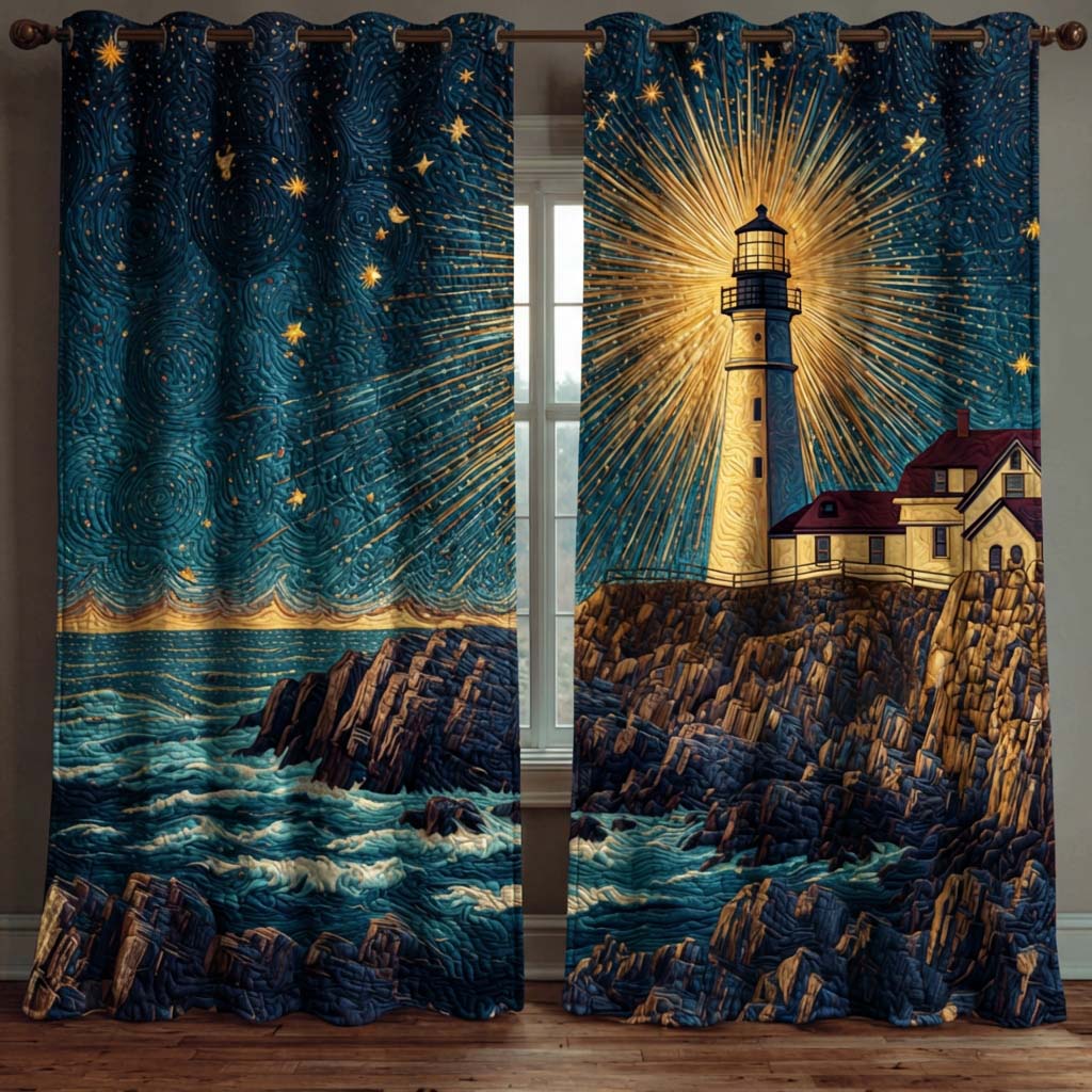 Celestial Lighthouse Quilted Curtains NCU0HH1771