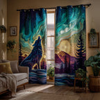 Celestial Wolf Song Quilted Curtains NCU0HH1588