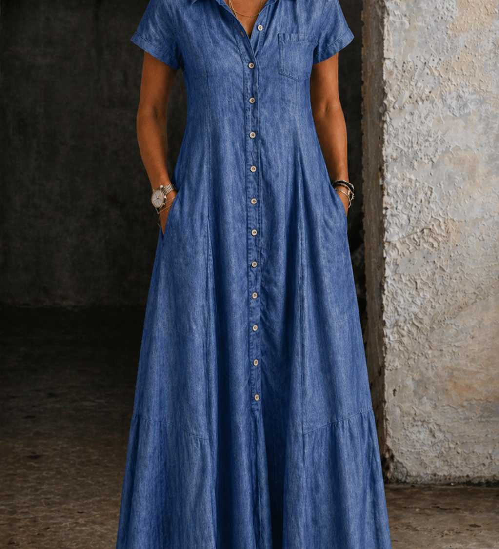 Adalynn - Long Denim Dress