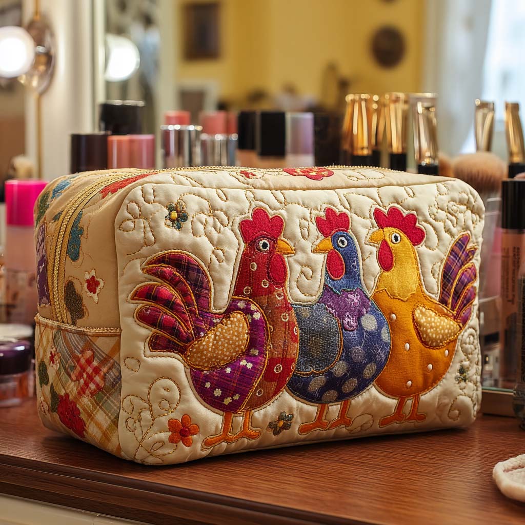 Chicken Dream Quilted Makeup Bag NCU0NT10538
