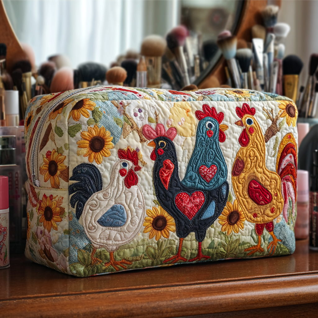 Chicken Grove Quilted Makeup Bag NCU0DK10290