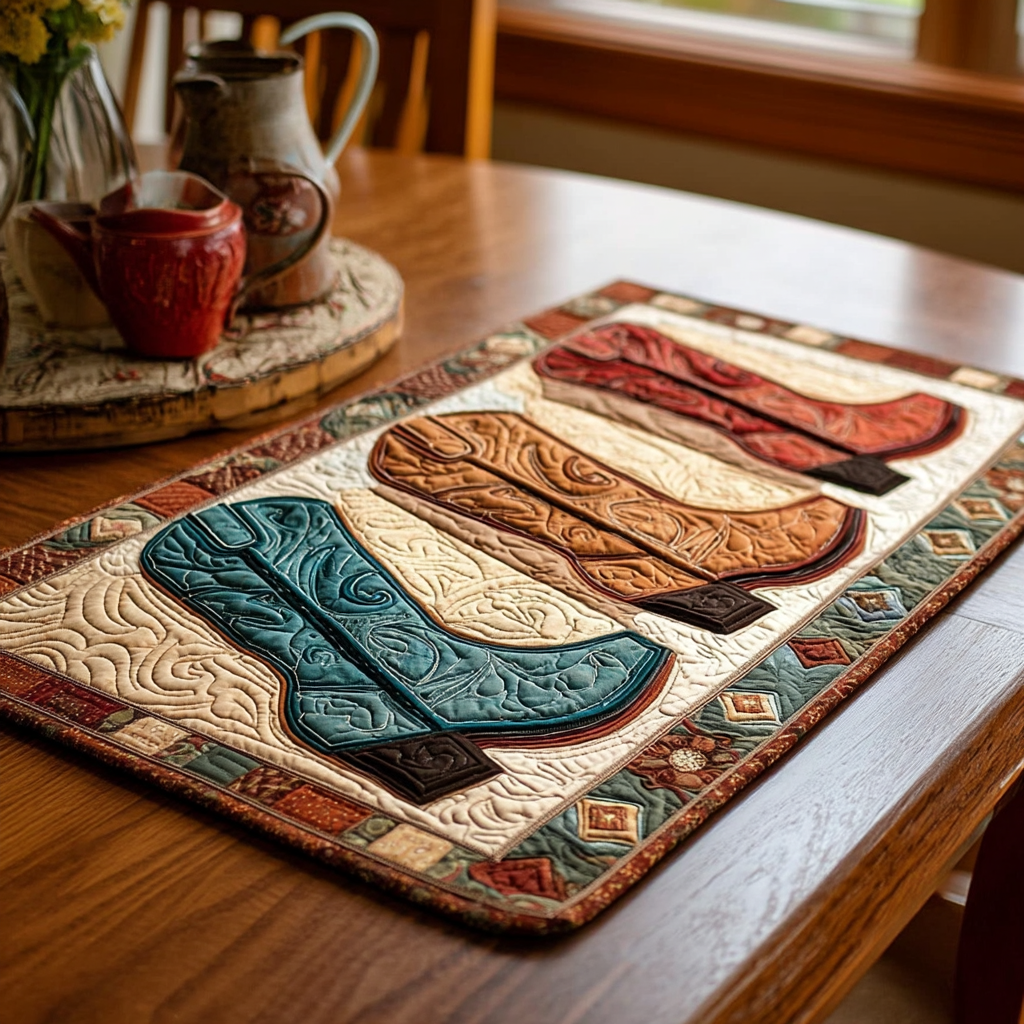 Cowboy Boots Quilted Place Mat NCU0TV911