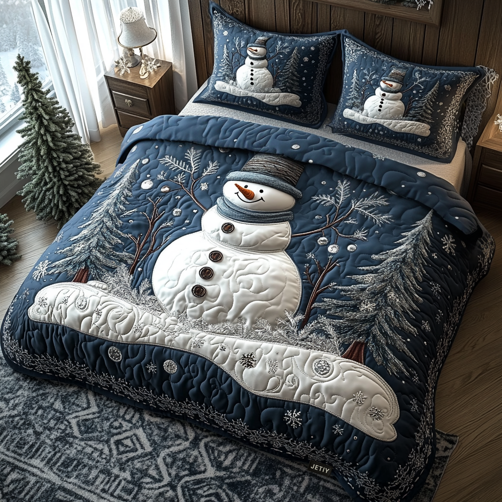 Cozy Christmas 3-Piece Quilted Bedding Set NCU0DV1911