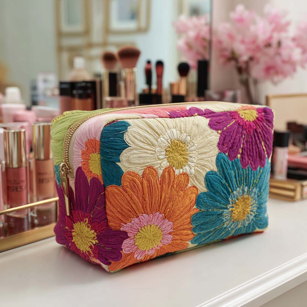 Daisy Glow Quilted Makeup Bag NCU0NT10168
