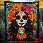 Day Of The Dead Catrina Quilted Blanket NCU0PD560