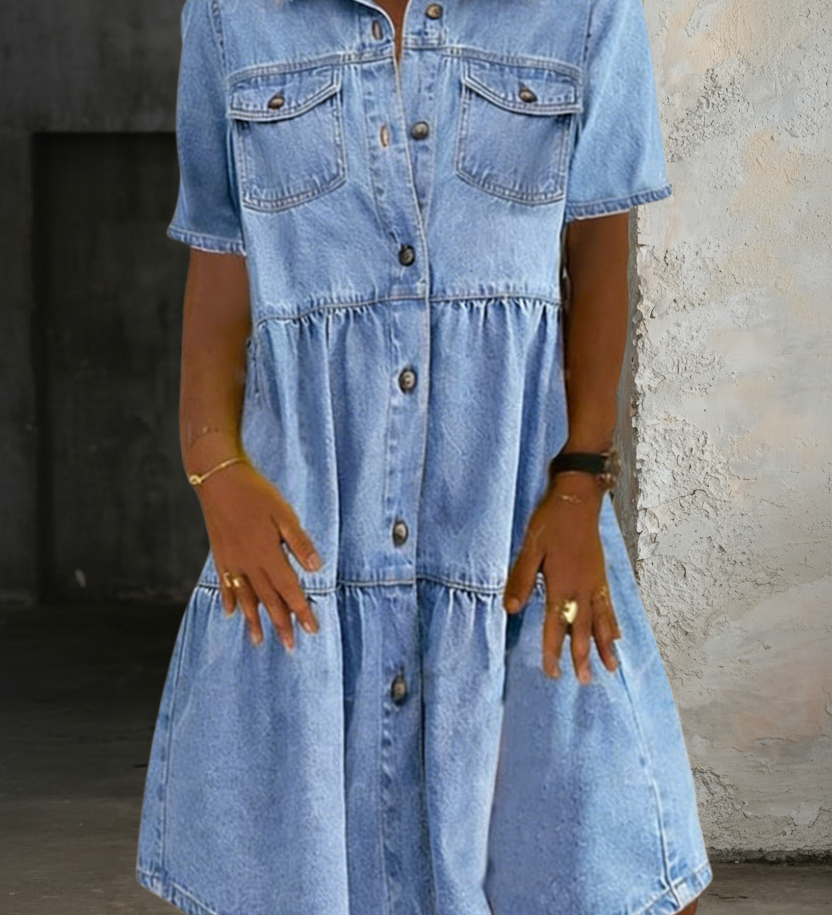 Jillian - Casual Elegant Denim Dress