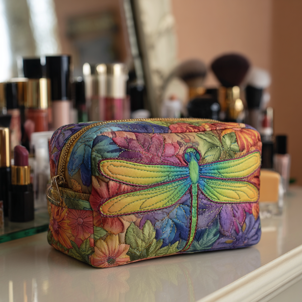 Dragonfly Fields Quilted Makeup Bag NCU0DK10234