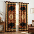 Earthbound Buffalo Quilted Curtains NCU0TV1623