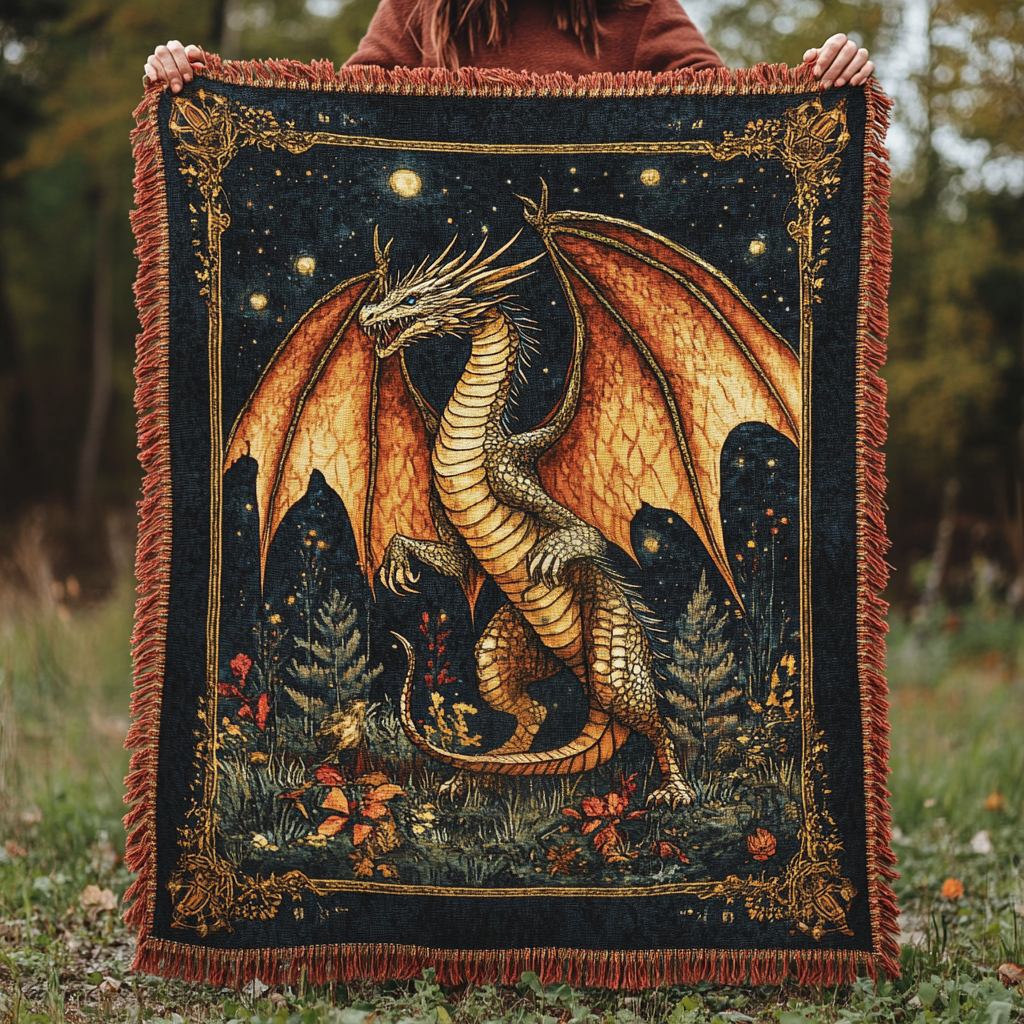 Eldertale Dragon Woven Sofa Blanket NCU0DV3934