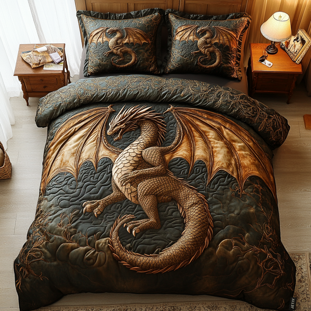 Eldritch Ember 3-Piece Quilted Bedding Set NCU0DV2507