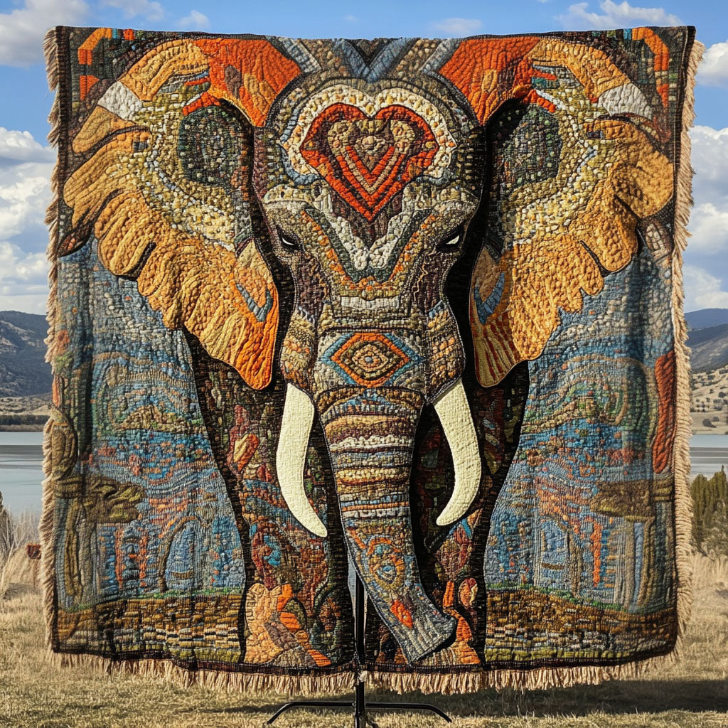 Elephant Safari Woven Sofa Blanket NCU0PT7313
