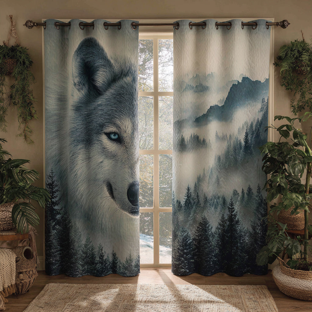 Ethereal Wolf Spirit Quilted Curtains NCU0HH1590