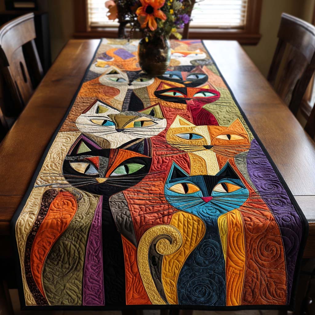 Feline Frolic Quilted Table Runner NCU0NT9191