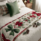 Festive Chimes Quilted Bed Runner NCU0PT9090