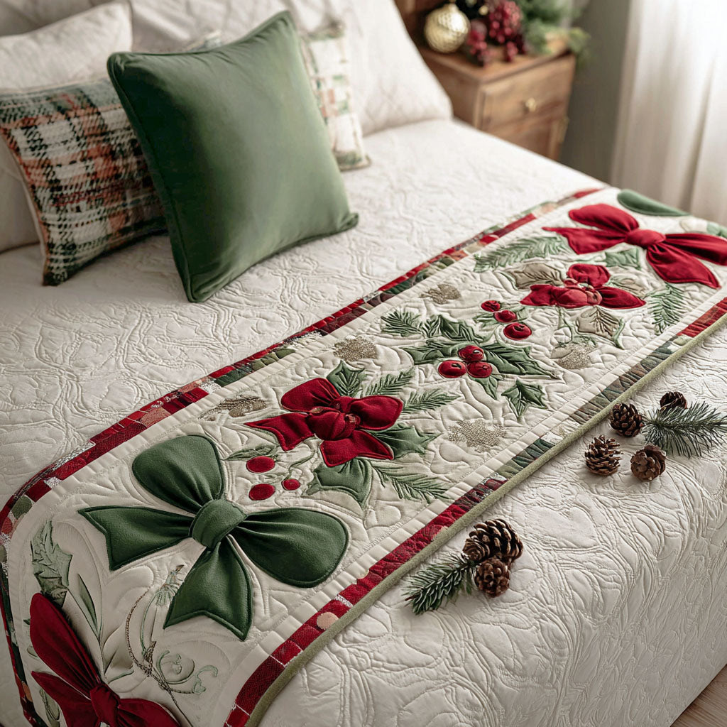 Festive Chimes Quilted Bed Runner NCU0PT9090