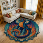 Fire Dragon Custom Shape Area Rug NCU0DK12289