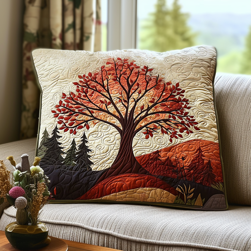 Firelight Tree Quilted Bedding Pillow Case NCU0DV6473