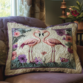Flamingo Couple Quilted Bedding Pillow Case NCU0DV6343