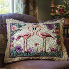 Flamingo Couple Quilted Bedding Pillow Case NCU0DV6343