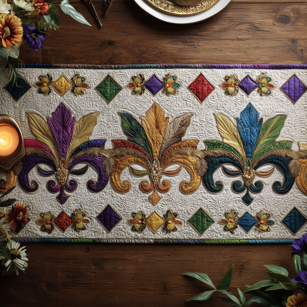 Fleur Fusion Quilted Table Runner NCU0PT10969