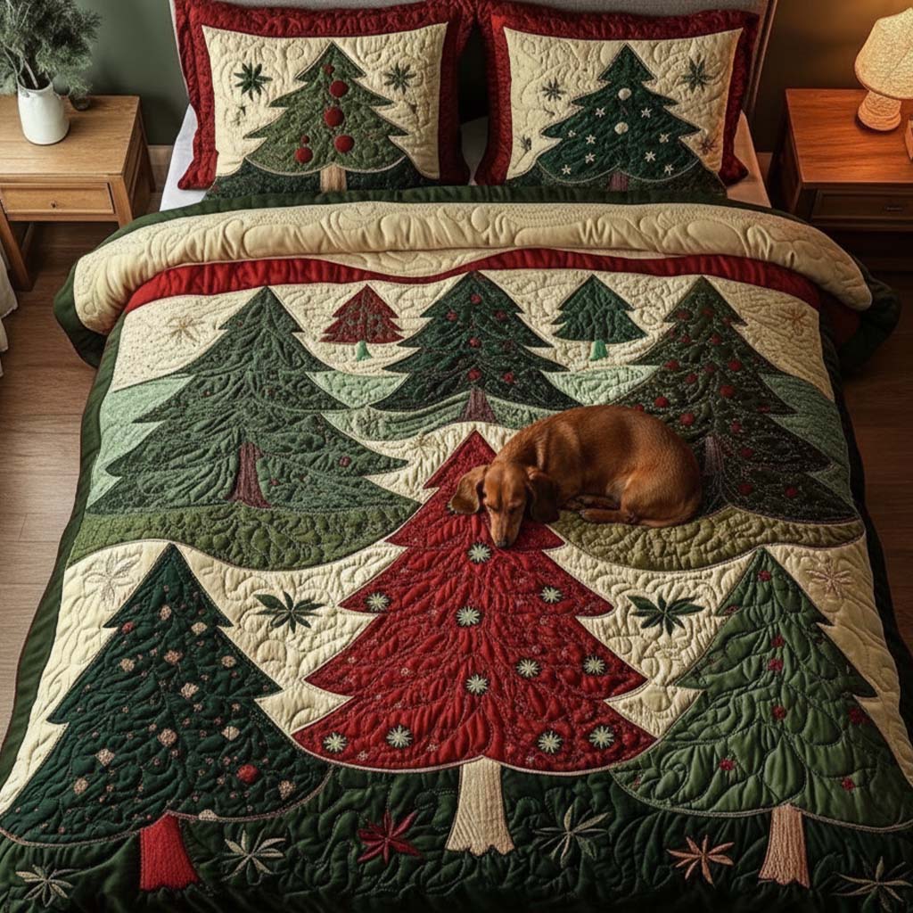 Forest Of Joy 3-Piece Quilted Bedding Set NCU0NT1732