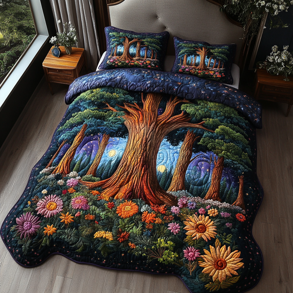 Forest v2 3-Piece Quilted Bedding Set NCU0VT164
