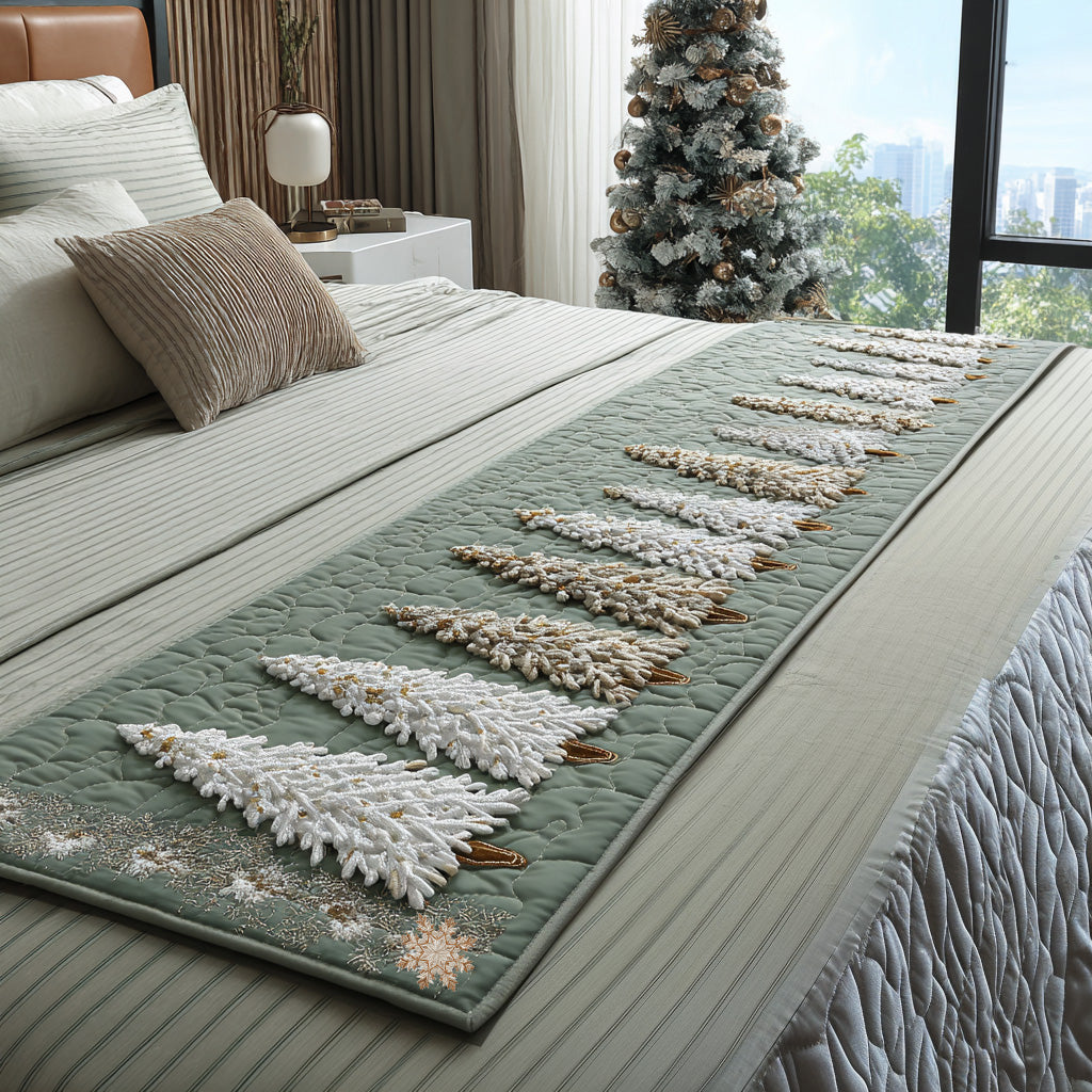 Frosted Pines Quilted Bed Runner NCU0DV7563