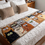 Funny Cats Quilted Bed Runner NCU0NT9937