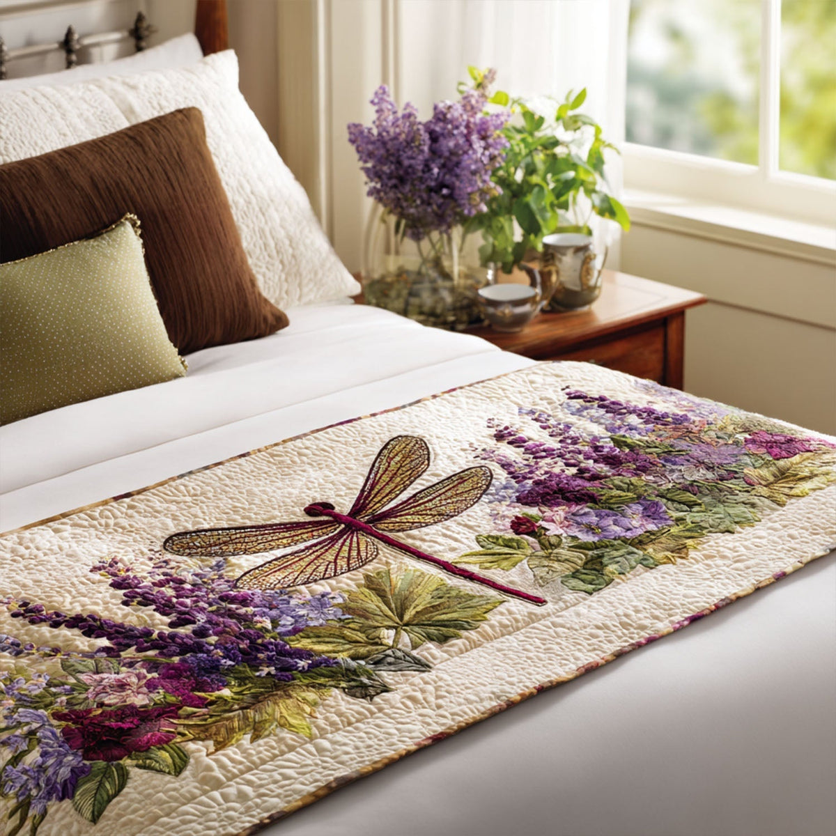 Garden Hover Quilted Bed Runner NCU0PT8418