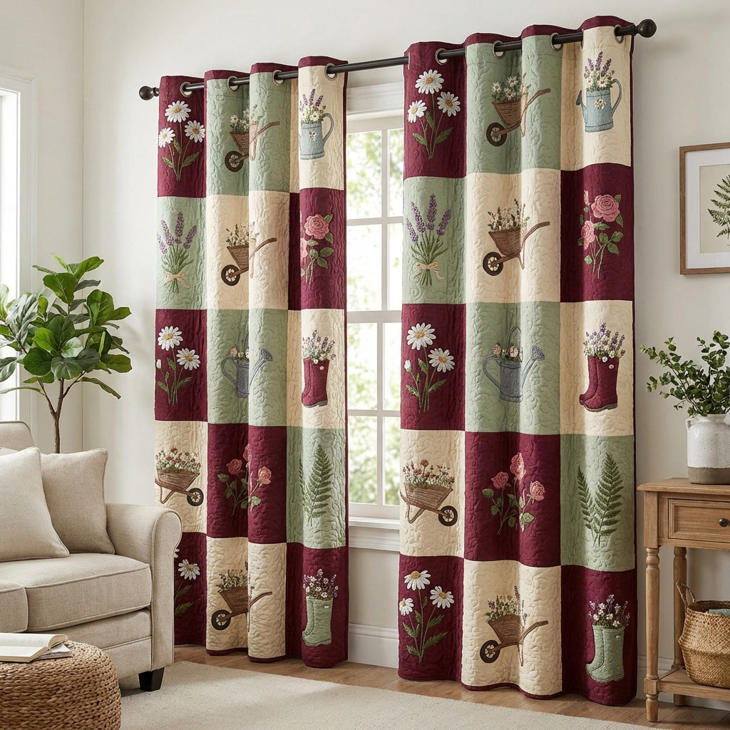 Garden Patchwork Quilted Curtains NCU0TV1769