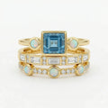 Vintage Blue Crystal Ring Set