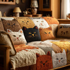Golden Whiskers Quilted Sofa Cover NCU0TV808