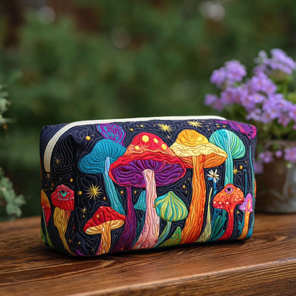 Groovy Shroom Quilted Makeup Bag NCU0PT9288