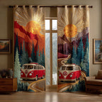 Groovy Van Sunset Quilted Curtains NCU0TD1496