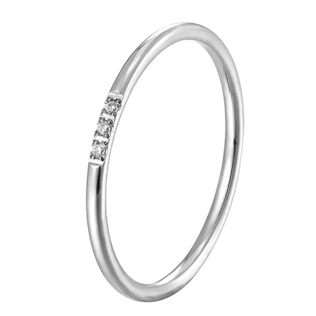 Delicate Three Stone Stacking Ring