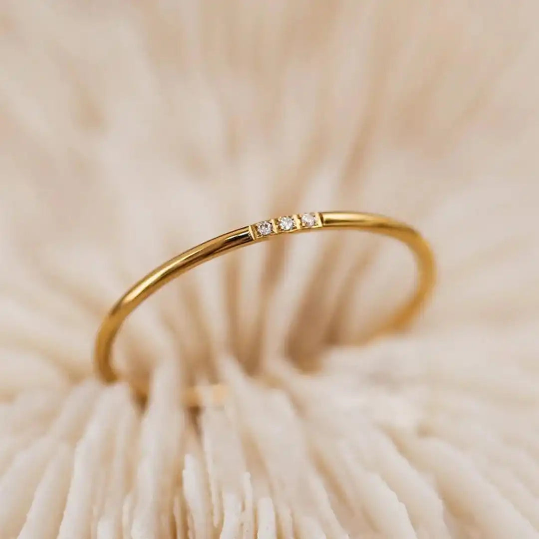 Delicate Three Stone Stacking Ring