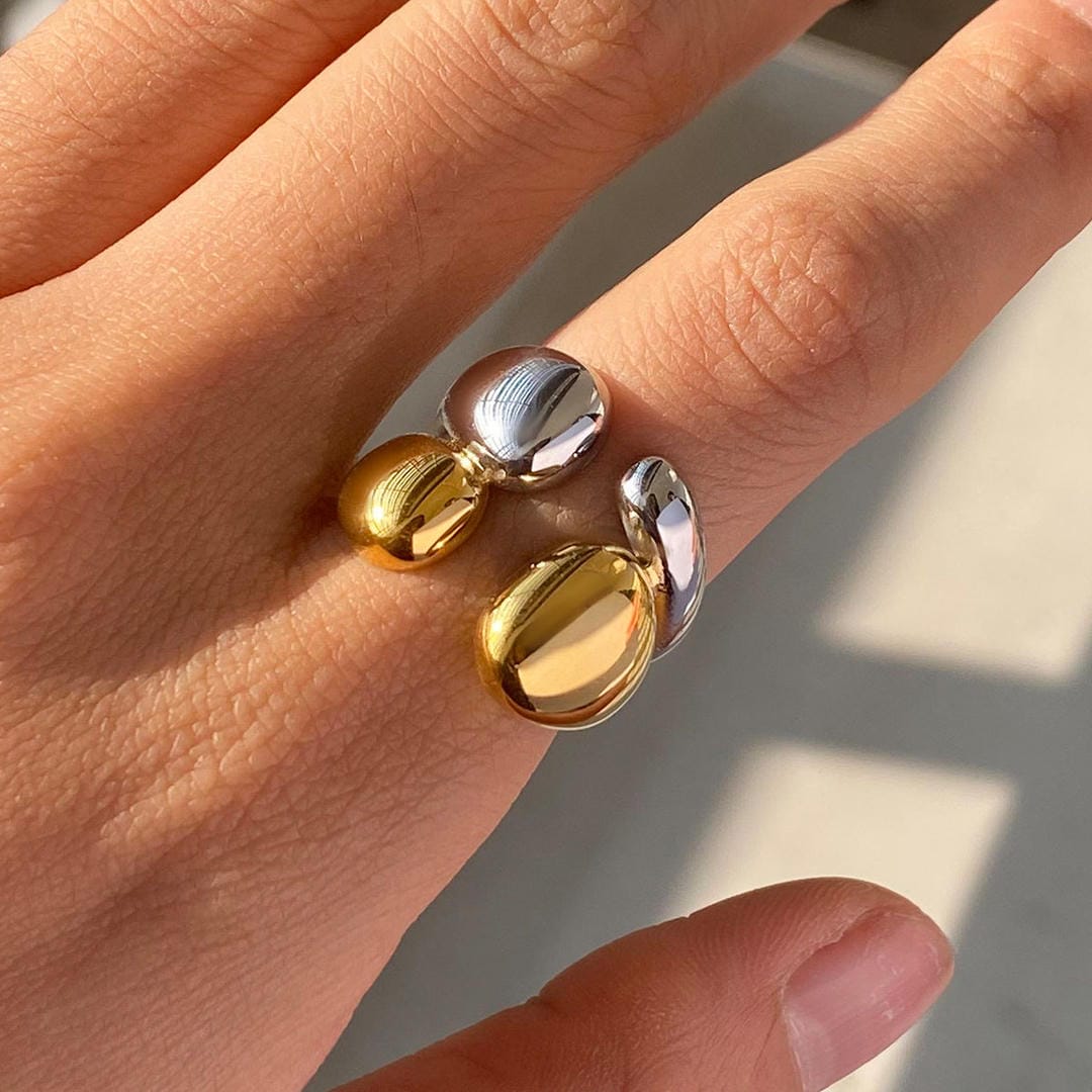 Two Tone Gold Silver Stackable Ring